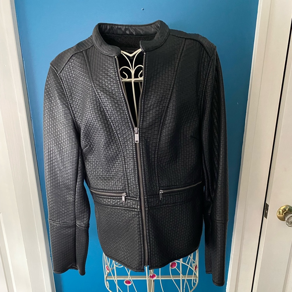 Lord & Taylor Black Collarless Jacket